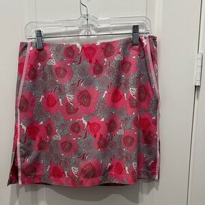 Golftini Chic Floral Mini Skirt in Pink and Gray